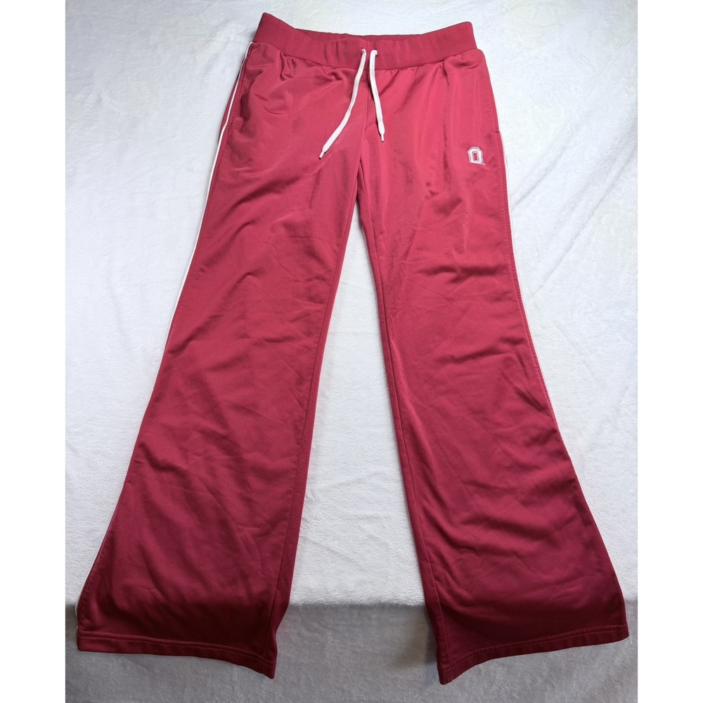 Vtg Y2K Nike Team Ohio State Buckeyes Women's M 8-10 Flared Red Track Pants Tall